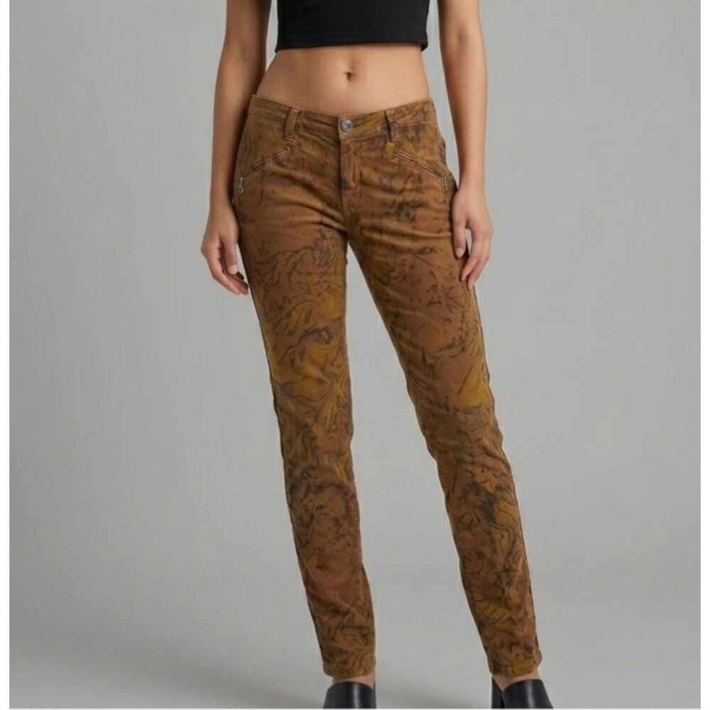 Vintage y2k Corduroy Low Rise Pants Femme Selon Indie Sleaze Marble 25x32 RARE